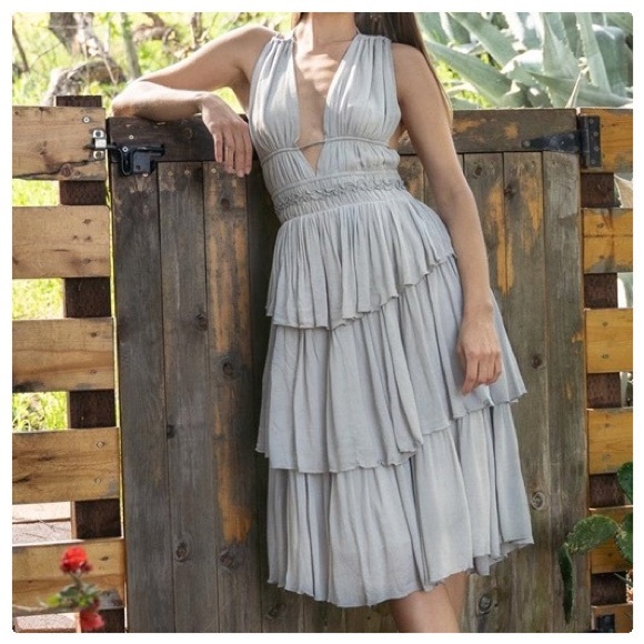 Island Girl Tropical Halter Midi Dress - Picture 4 of 13